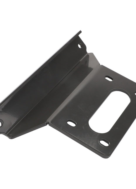 The AGCO | Bracket - Acp0289890 is a black metal bracket featuring multiple holes and a slotted opening for mounting purposes. Further details are currently not provided in the product description.