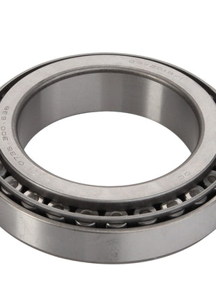 A close-up view of the AGCO Taper Bearing - F743300021760, showcasing the inner and outer rings along with the tapered rollers arranged in a conical shape. No current product description information is available.