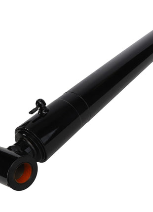 The AGCO hydraulic cylinder, model AL60012121, features a sleek black design with two mounting points, one at each end. Currently, there is no detailed product description available for this item.