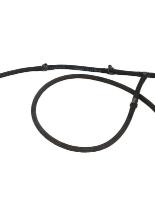 The AGCO | Fuel Line - Acp0310310 is a durable black automotive hose assembly, featuring several connected sections and precision fittings, meticulously designed for efficient fluid transfer in vehicle systems.