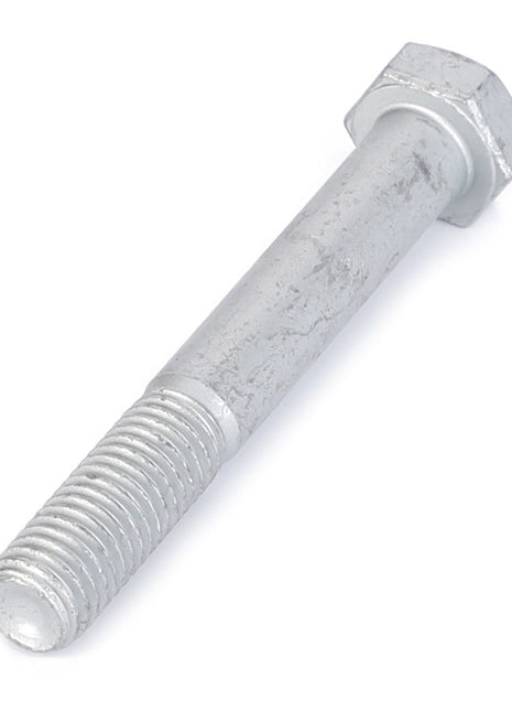 A close-up image of the AGCO Hex Head Bolt - F934201040180, a 93.07mm silver metal bolt with a threaded end.