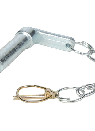 The AGCO Pin And Chain, Piton Hitch - F931502165230 features an integral chain and a secure closed clip latch, making it a reliable AGCO accessory.