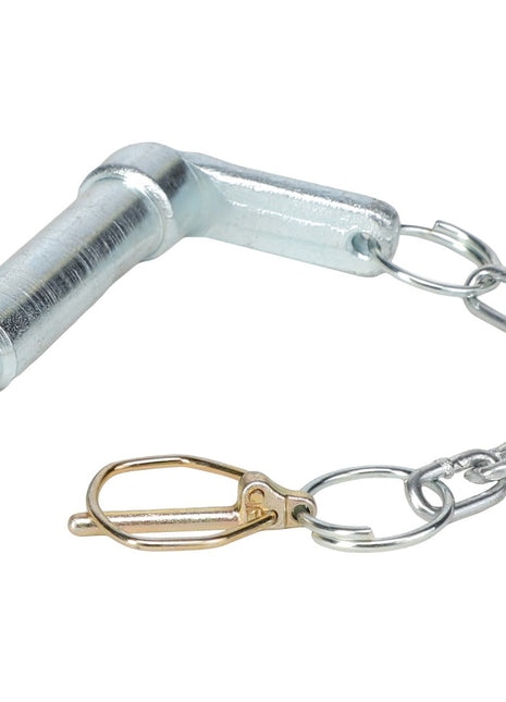 The AGCO Pin And Chain, Piton Hitch - F931502165230 features an integral chain and a secure closed clip latch, making it a reliable AGCO accessory.