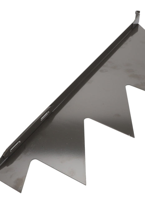 No current product description available for the AGCO | Walker Ridge - La320691950, a metal comb-like tool with triangular teeth and a flat, rectangular base.