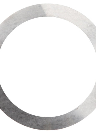 A circular metallic washer with a hollow center. The surface appears to be smooth and reflective. For further details, refer to the product: AGCO | SPACER - D46173300, by the brand AGCO.