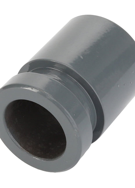 This product is the AGCO | BUSH - D28585136 from the AGCO brand, a grey cylindrical plastic pipe connector with one slightly wider end and a smaller open end. Additional specifications are currently not available.