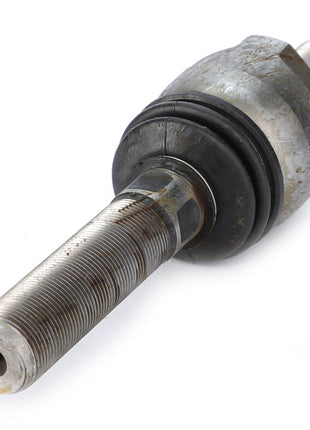 Close-up of a metal automotive part with a threaded shaft and a cylindrical end, partially covered in grease and grime. This AGCO Genuine Ball Joint - F339300020290 component is crafted from high-grade steel, ensuring durability and reliable performance.