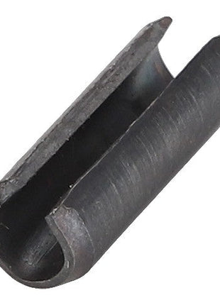The AGCO | PIN - D42608700 is a black, cylindrical spring pin with a split along its length, commonly used in mechanical assemblies. Unfortunately, no current product description information is available.