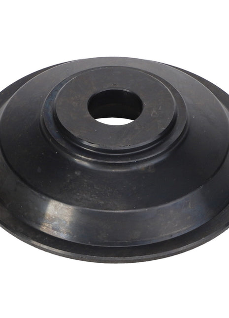 A black, circular rubber gasket with a central hole, identified as the AGCO | Flange - Acw1539330 by the brand AGCO, sits against a plain white background.