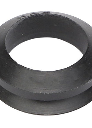 A black rubber grommet with a circular shape and a raised outer edge, currently labeled as AGCO | V-RING SEAL - AG524139 from the brand AGCO, with no product description information available.