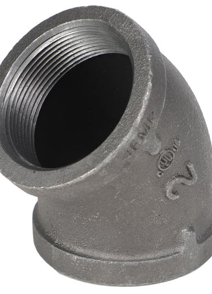 The AGCO ELBOW - AG556998 is a metal elbow pipe fitting with threaded ends, designed for connecting pipes at a 45-degree angle. No additional product description information is available at this time.