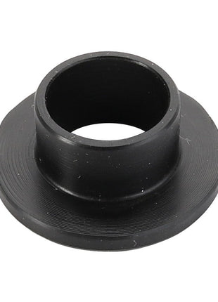 Introducing the AGCO Bush - Acp0419200, a black, circular plastic bushing featuring a flared base and a cylindrical center hole. No current product description available.