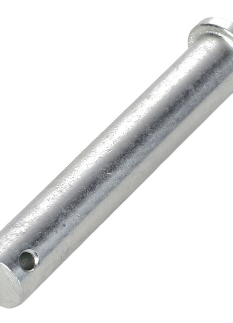 A metal cylindrical pin labeled AGCO PIN - AL5021955, featuring a small hole near one end and a flat circular head on the opposite end.