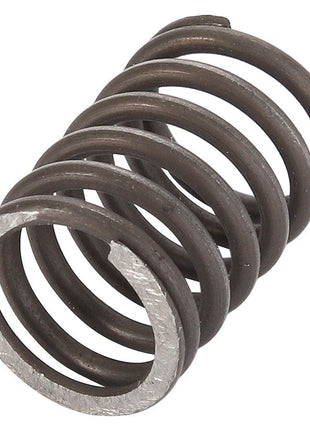 Close-up of the AGCO SPRING - D44351400, featuring a coiled metal design with a dark finish and flat ends.