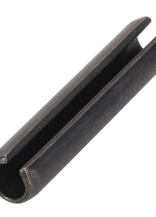 The AGCO Roll Pin - La14607270 is a cylindrical, dark-colored metal pin with a split along its length, displayed against a white background. No current product description available.