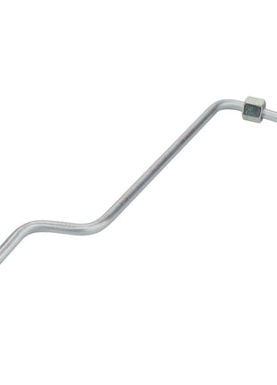 The AGCO | Pipe - Acw3801150 is a metal automotive brake line featuring two connected fittings on either end and a bend in the middle, with no current product description available.