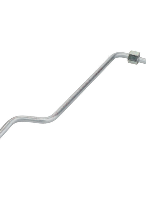 The AGCO | Pipe - Acw3801150 is a metal automotive brake line featuring two connected fittings on either end and a bend in the middle, with no current product description available.