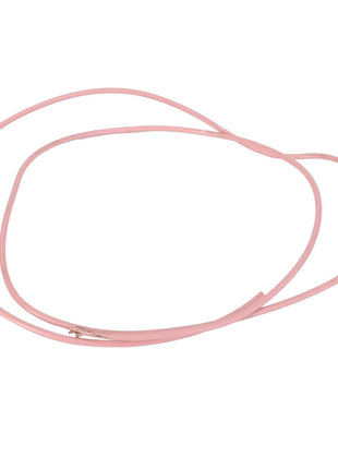 The AGCO | Lead - F530200050790 by AGCO comprises a delicate, pink leather cord that forms a loose loop and includes a dainty clasp for secure wear.