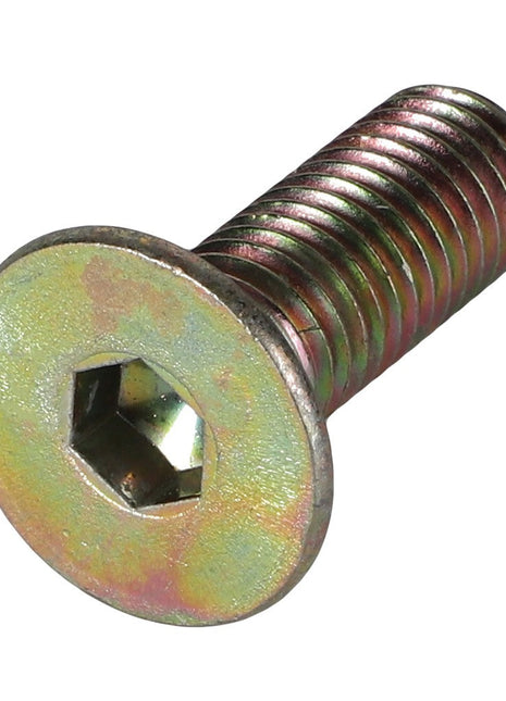 A close-up of the AGCO COUNTERSUNK CAPSCREW - 0902-60-64-00 by AGCO, featuring threading along its shaft and a flat top.