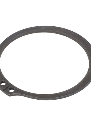 The AGCO Retaining Ring - AG520005, a metal ring featuring two holes on the ends, is designed for use with circlip pliers. Currently, there is no additional product description information available.