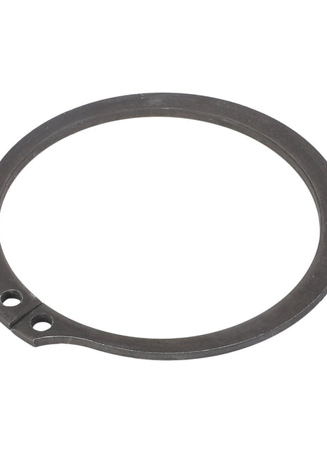 The AGCO Retaining Ring - AG520005, a metal ring featuring two holes on the ends, is designed for use with circlip pliers. Currently, there is no additional product description information available.