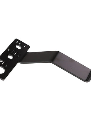 The AGCO Support - Acw007952A is a versatile black metal L-bracket featuring multiple circular and rectangular cutouts, making it ideal for various mounting needs.