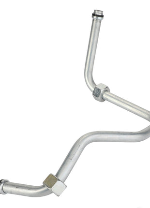 The AGCO Tube - Acw0337290 is a metal automotive A/C refrigerant or coolant line featuring bends and fittings at both ends, specifically designed for use in vehicle air conditioning systems. No additional product description information is currently available.