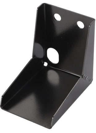 The AGCO | Shield - Acw106029B by AGCO is a sleek black metal bracket with multiple pre-drilled holes, meticulously designed for mounting or securing objects at a right angle.