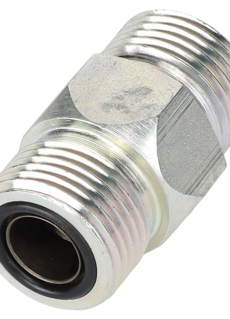 Introducing the AGCO | Check Valve - Acx2761840, a superior metallic threaded pipe connector equipped with a durable rubber seal, expertly designed to ensure a secure and leak-proof junction between two pipes.