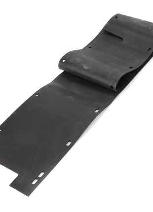 A flat, black rubber mat with pre-cut holes and slots, partially folded at one end. Product Name: AGCO | GASKET - D28480744. Brand Name: AGCO. No current product description information is available.