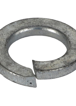 The AGCO | LOCKWASHER - 1102805, a metal split lock washer from AGCO, is prominently displayed against a white background in the product description. It features a helical spring shape with a cut through it, creating a gap that ensures secure fastening upon ordering.