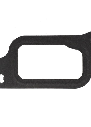 An AGCO black rectangular seal, model F119202090140, with two irregularly shaped extensions, each featuring a cutout.