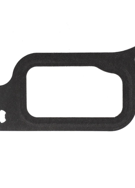 An AGCO black rectangular seal, model F119202090140, with two irregularly shaped extensions, each featuring a cutout.