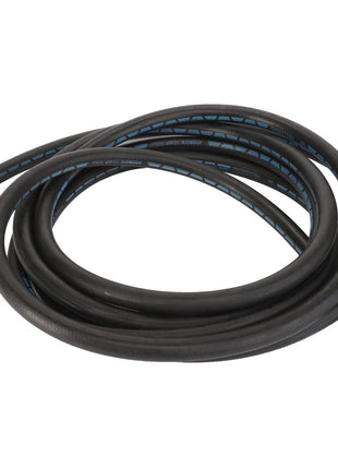 A coiled black rubber hose with a blue stripe runs along its length; the product is known as AGCO | HOSE - D28784525 by the brand AGCO, but no current product description information is available.