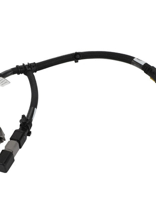 An AGCO | Rotor Performance Wire Harness - Acx2464320, a black electrical wiring harness featuring multiple connectors and corrugated tubing, suitable for automotive or industrial use.