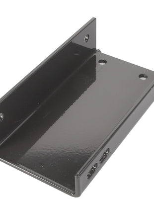 The AGCO | UNION - D28784198 by AGCO is a black metal bracket featuring a U-shaped design intended for mounting purposes. It includes three holes on each vertical side and two holes on the flat base. Currently, there is no additional product description information available.