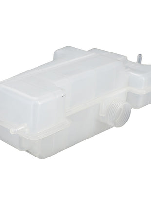 The AGCO Expansion Tank, Threaded Cap (Not Included) - Acp0340100, is a translucent container crafted from durable polypropylene plastic. It features multiple compartments and openings, making it ideal for storing or dispensing liquids. This design ensures reliable use and can serve as one of the AGCO Genuine Expansion Tanks to efficiently manage coolant overflow.