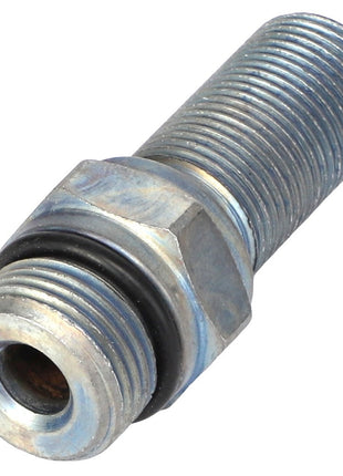 Image of the AGCO | ADAPTER - AL5028262, a metal threaded hydraulic fitting featuring a hexagonal nut and an O-ring. No current product description information is available.