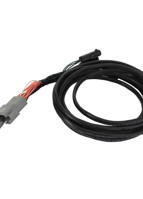 The AGCO Adapter - Acw3731360 features a coiled black electrical cable with a sleek gray connector at one end and a smaller black connector at the other, ensuring streamlined connectivity.