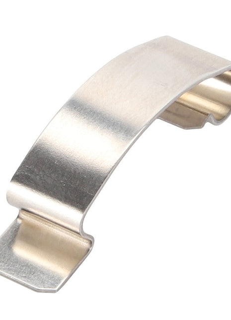 The AGCO | Clip - Acw0316140 by AGCO is a metallic spring clip featuring a unique curved, flat design with two extended ends, perfect for securing components efficiently. This practical and reliable product stands as an exemplary choice in precision engineering.