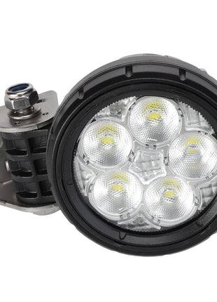 The AGCO Work Lamp - Acw1408190 is a robust black LED light featuring six individual bulbs and a durable metal mounting bracket.