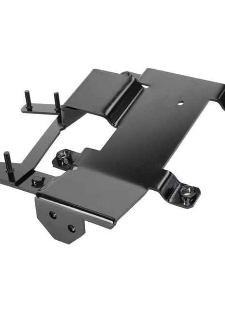 The AGCO Bracket - Acw1239020 is a black metal mounting bracket featuring several attachment points and screws.