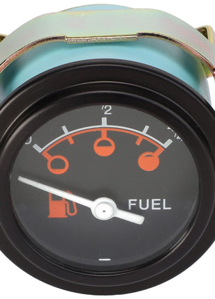 This is the AGCO | Fuel Gauge - 8022022, a round fuel gauge featuring a black bezel and casing. The gauge displays a red needle currently pointing towards the empty mark. No further product description is available at this time.