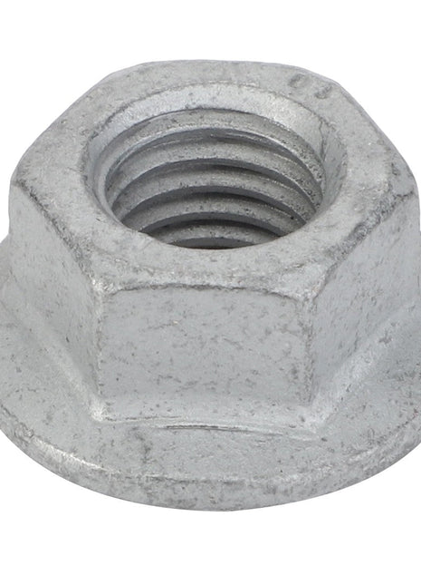 No current product description information is available, but the AGCO Hex Flange Nut - Acw3613500 features a built-in washer and a galvanized finish.