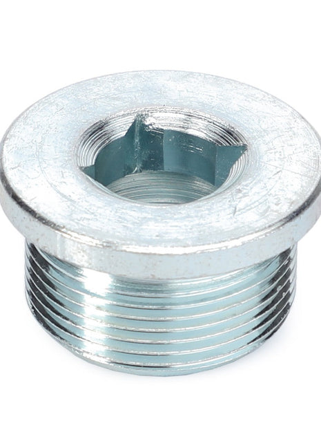 The AGCO SCREW - F718301020410 is a silver metallic threaded plug featuring a hexagonal internal socket and a flat top surface. No additional product description information is available at this time.