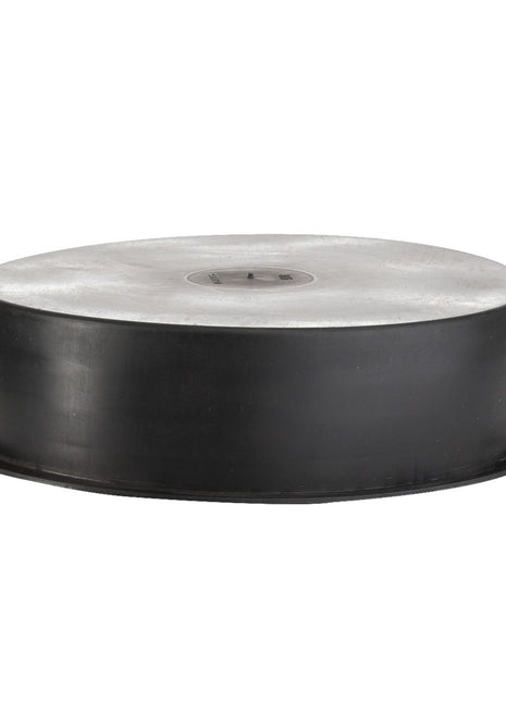 A black plastic circular lid with a flat top and a slightly flared bottom edge, identified as the AGCO | CAP - AL5022113 by the brand AGCO, is shown against a white background. Please note, no current product description information is available.