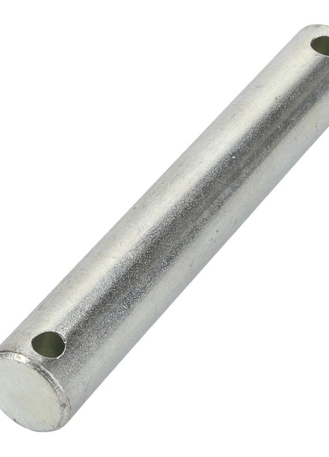 An AGCO Pin - Acp0026400, branded by AGCO, featuring a cylindrical metal structure with a smooth surface and precision-drilled holes at each end.