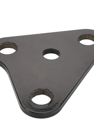 A black metal triangular bracket, branded AGCO, with three round holes on the corners and one in the center. Product Name: AGCO | LINK - AL142885. No current product description information is available.