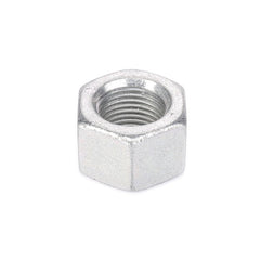 Here's an updated version of the sentence using the given product data:

A close-up view of the AGCO Hex Nut - 3009748X1, a silver hexagonal metal nut with threaded inner bore, used for fastening onto bolts. No current product description available.