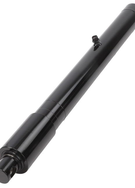 The AGCO | HYDRAULIC CYLINDER (Model: D45140002) features a black, polished surface with a protruding rod on one end. No additional product description information is available.